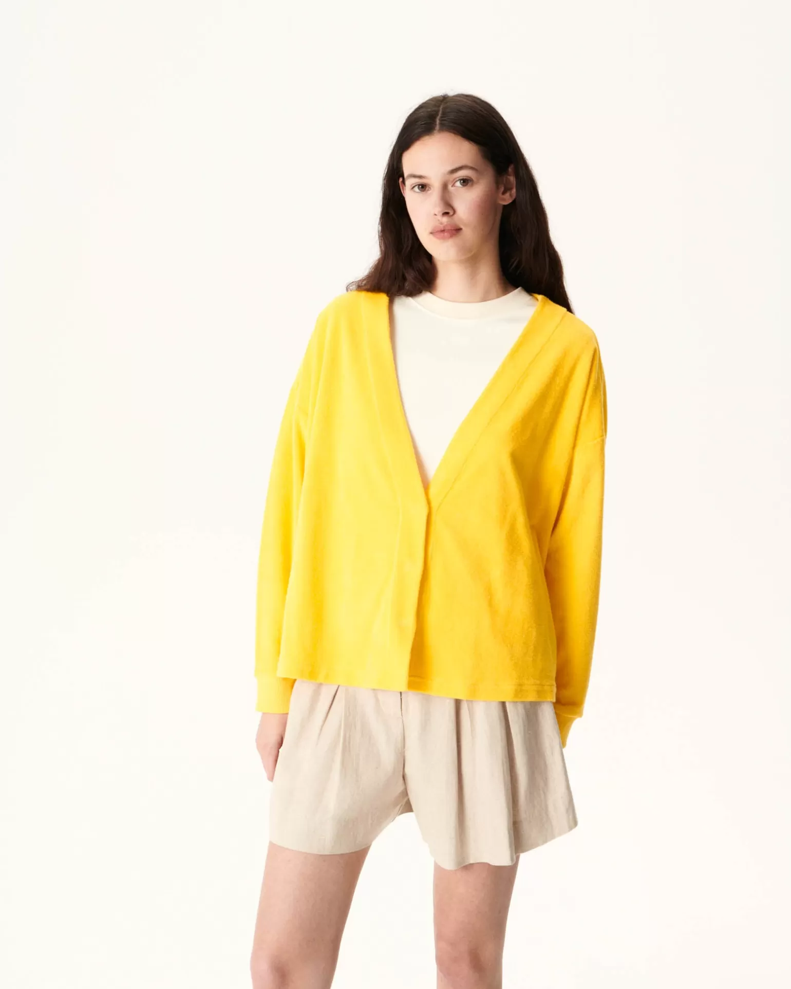 Vêtements*JOTT Cardigan Eponge A Manches Longues Citron Pamplona 631 Lemon