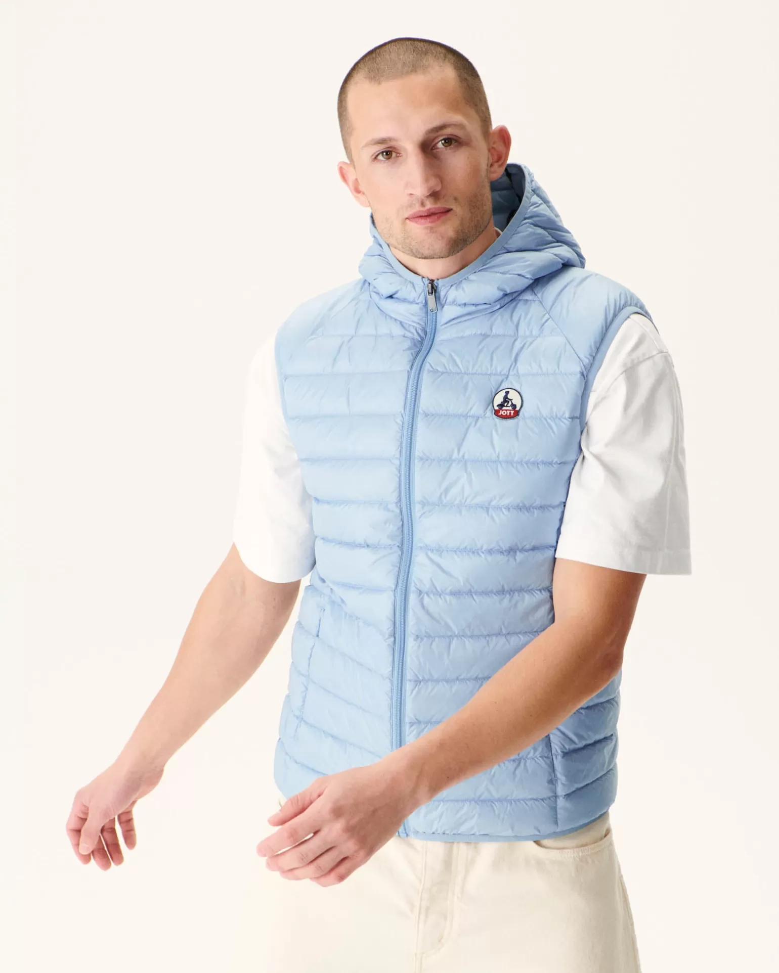 Doudounes & Vestes*JOTT Doudoune Sans Manches A Capuche Bleu Clair Pat 180 Soft Blue