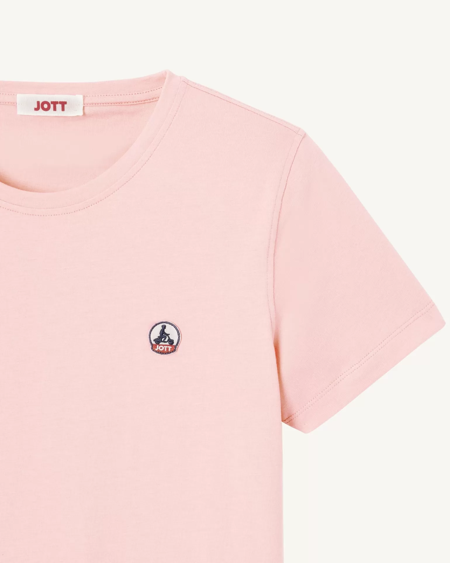 Vêtements*JOTT T-Shirt A Col Rond Femme En Coton Biologique Rose Clair Rosas 463 Soft Pink